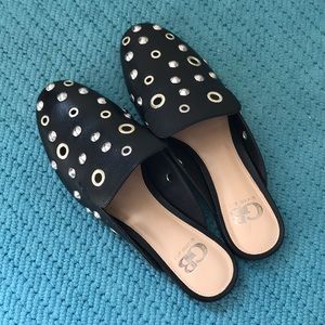 Gianni Bini Black Studded Mules Size 8